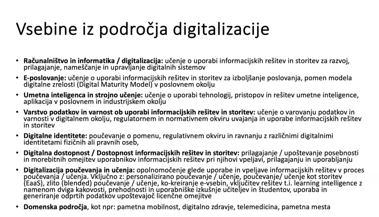 Vsebine iz področja digitalizacije.