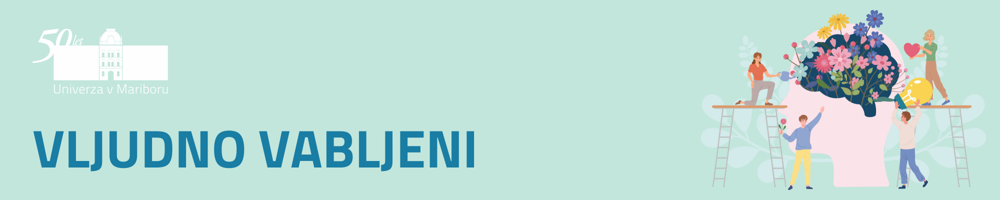 Zaključni banner z napisom: Vljudno vabljeni in logotipom UM